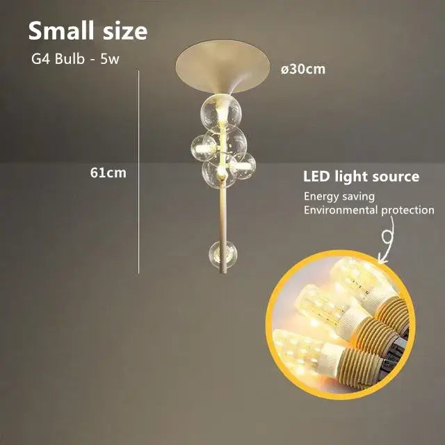 Glass Bubble Pendant Light for Dining Bar or Cafe