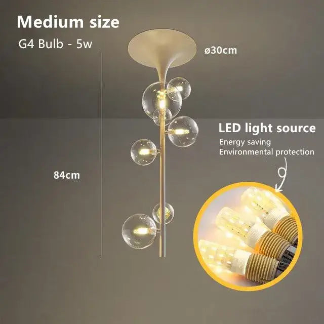 Glass Bubble Pendant Light for Dining Bar or Cafe