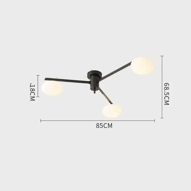 Brass Frosted Globe Ceiling Lamp