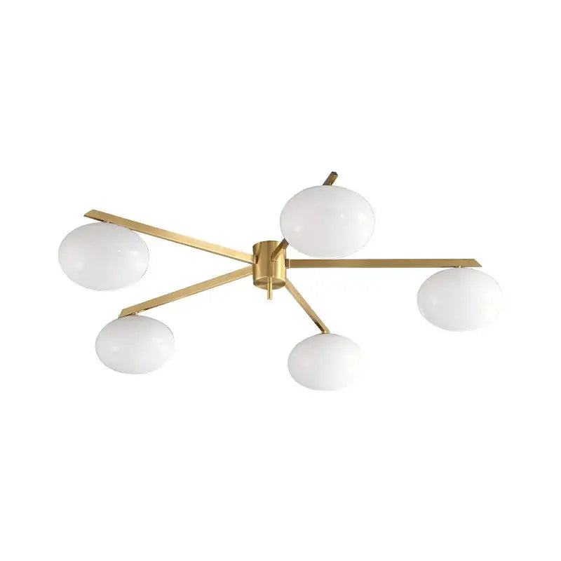 Brass Frosted Globe Ceiling Lamp