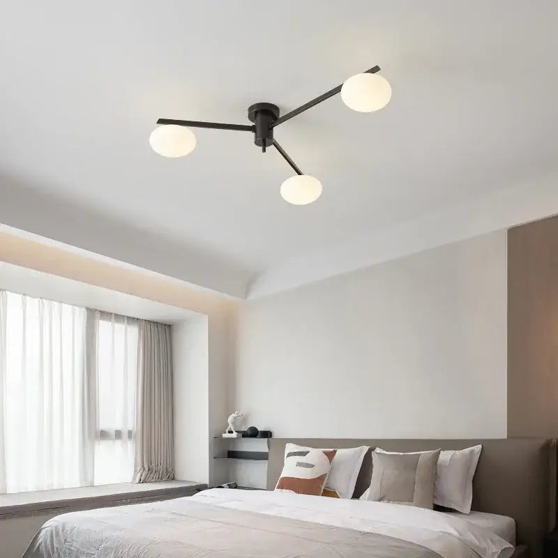 Brass Frosted Globe Ceiling Lamp