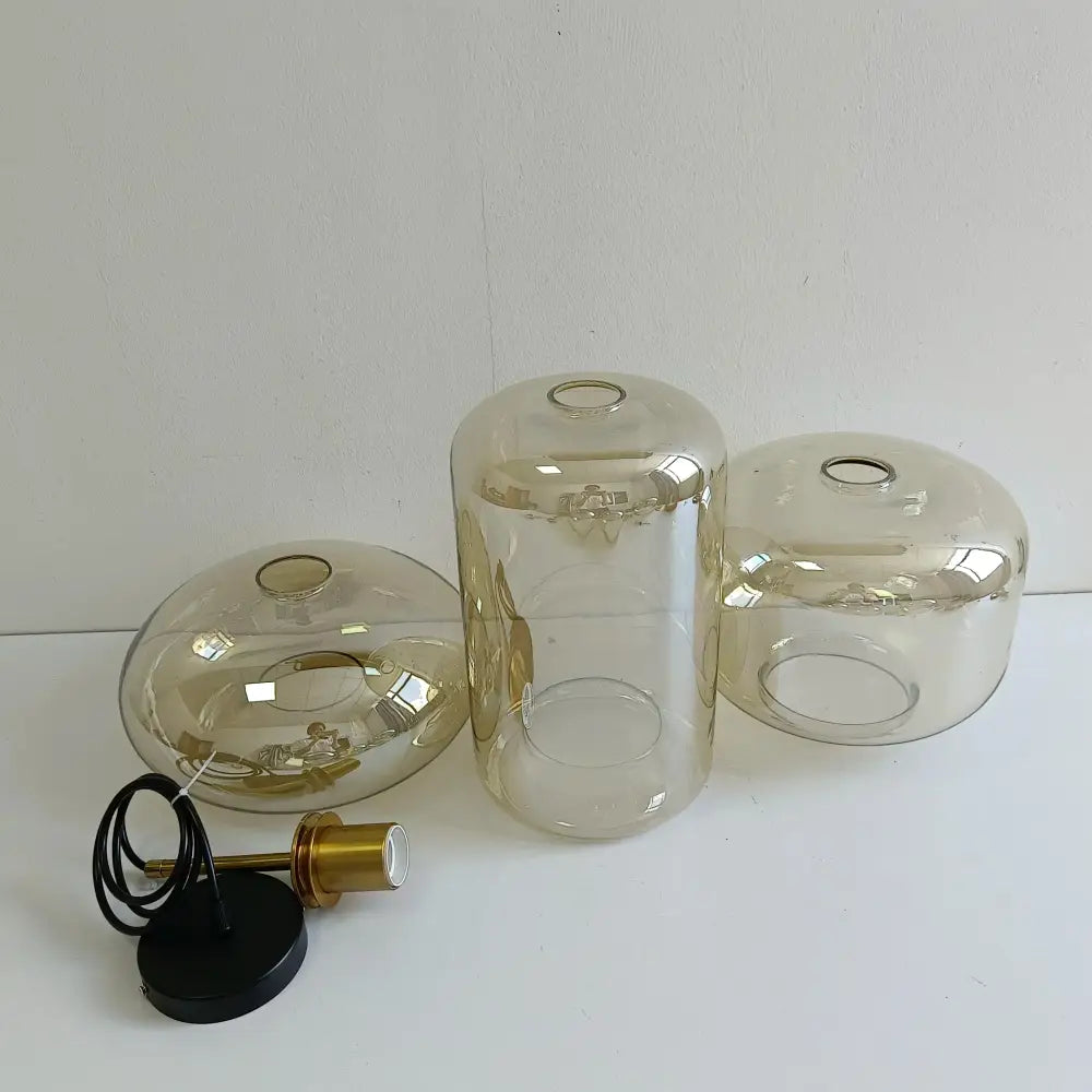 Brass Minimalist Glass Chandelier