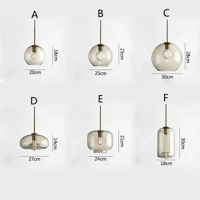 Brass Minimalist Glass Chandelier