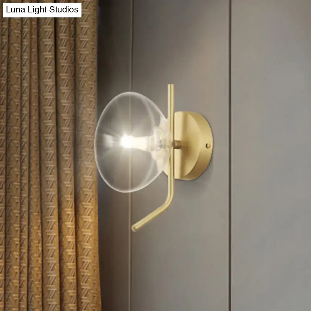 Brass Dome Wall Sconce Glass Dome Bedroom