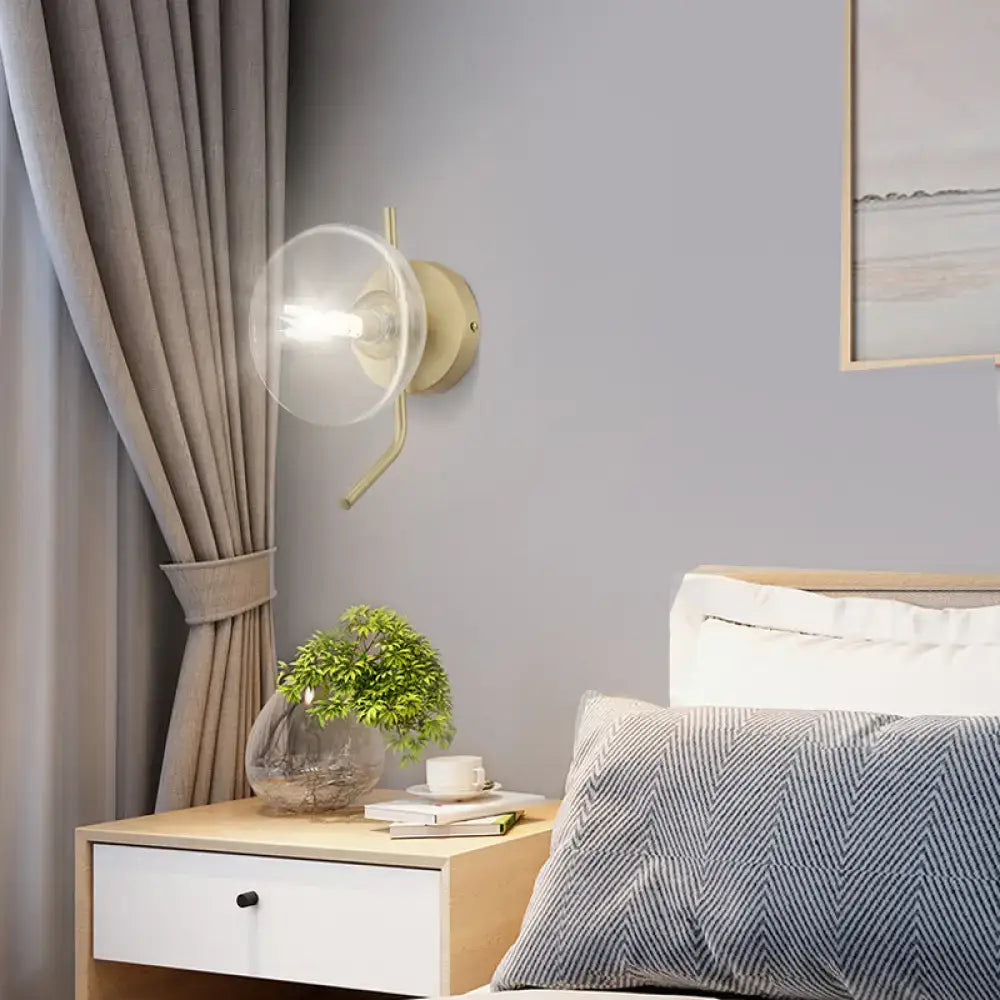 Brass Dome Wall Sconce Glass Dome Bedroom