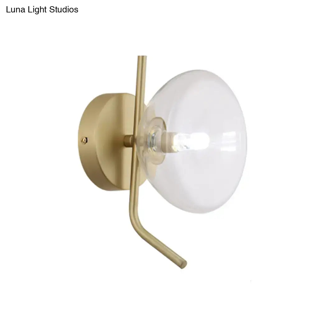Brass Dome Wall Sconce Glass Dome Bedroom