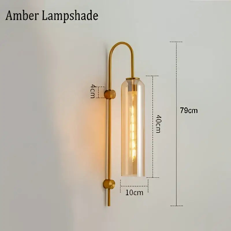 Amber Glass Sconce Lamp