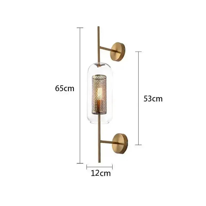 Gold Glass Wall Sconce with Clear Glass Shade