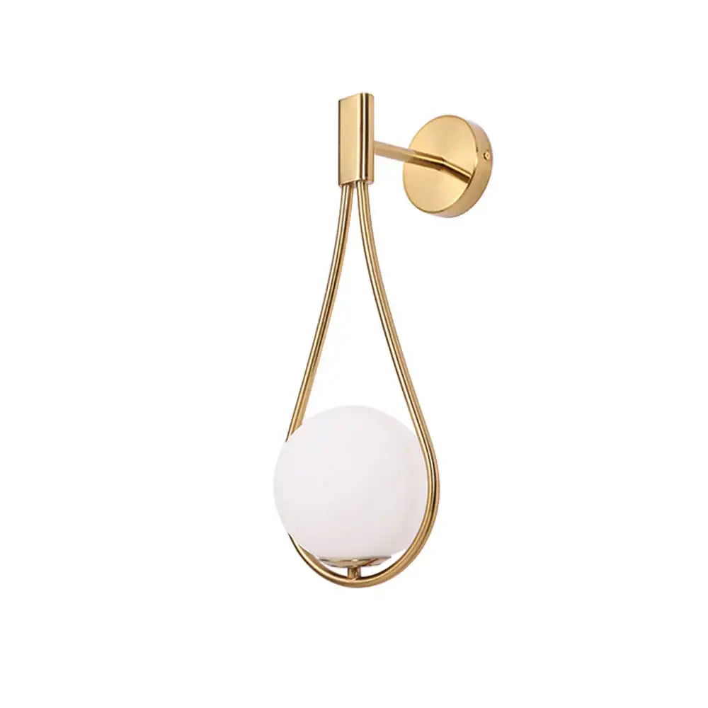 Brass Glass Wall Lamp for Bedroom Ambiance