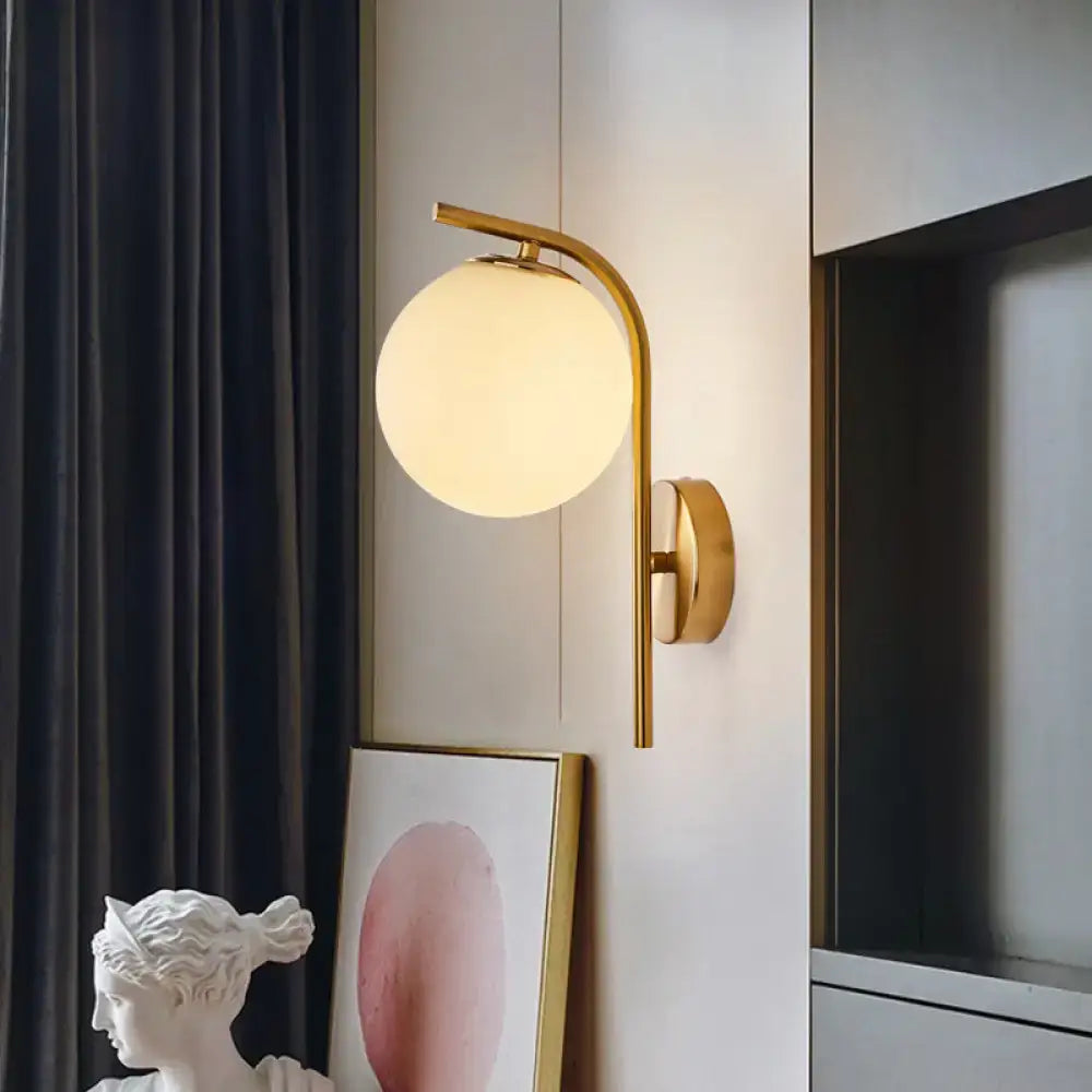 Brass Frosted Bedside Lamp
