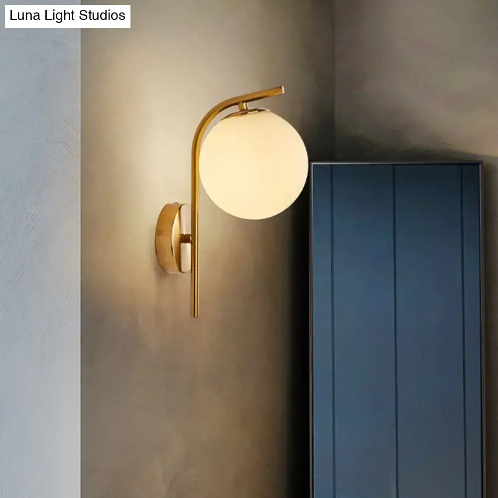 Brass Frosted Bedside Lamp