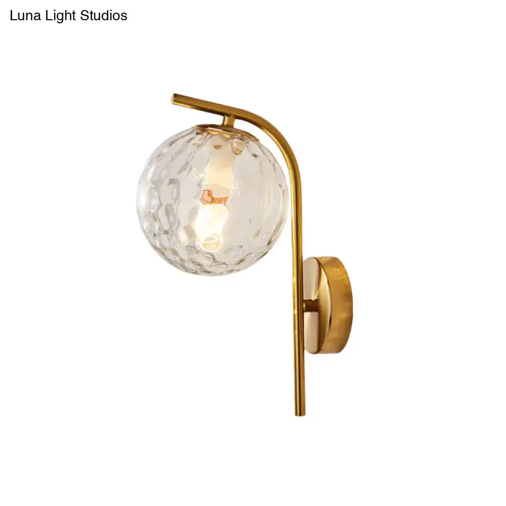 Brass Frosted Bedside Lamp