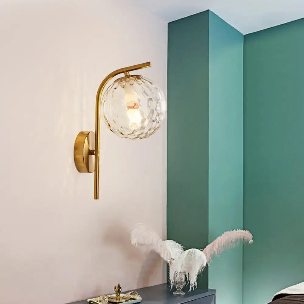 Brass Frosted Bedside Lamp