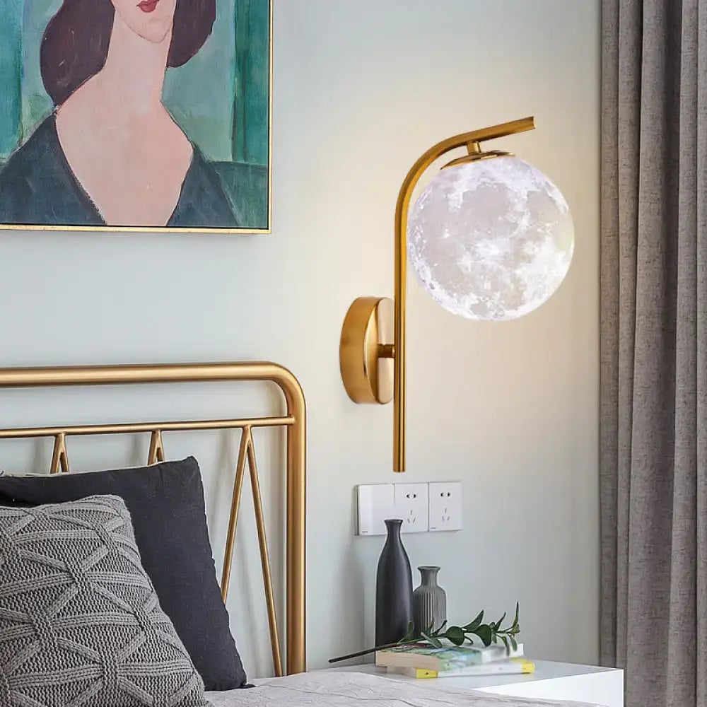 Brass Frosted Bedside Lamp