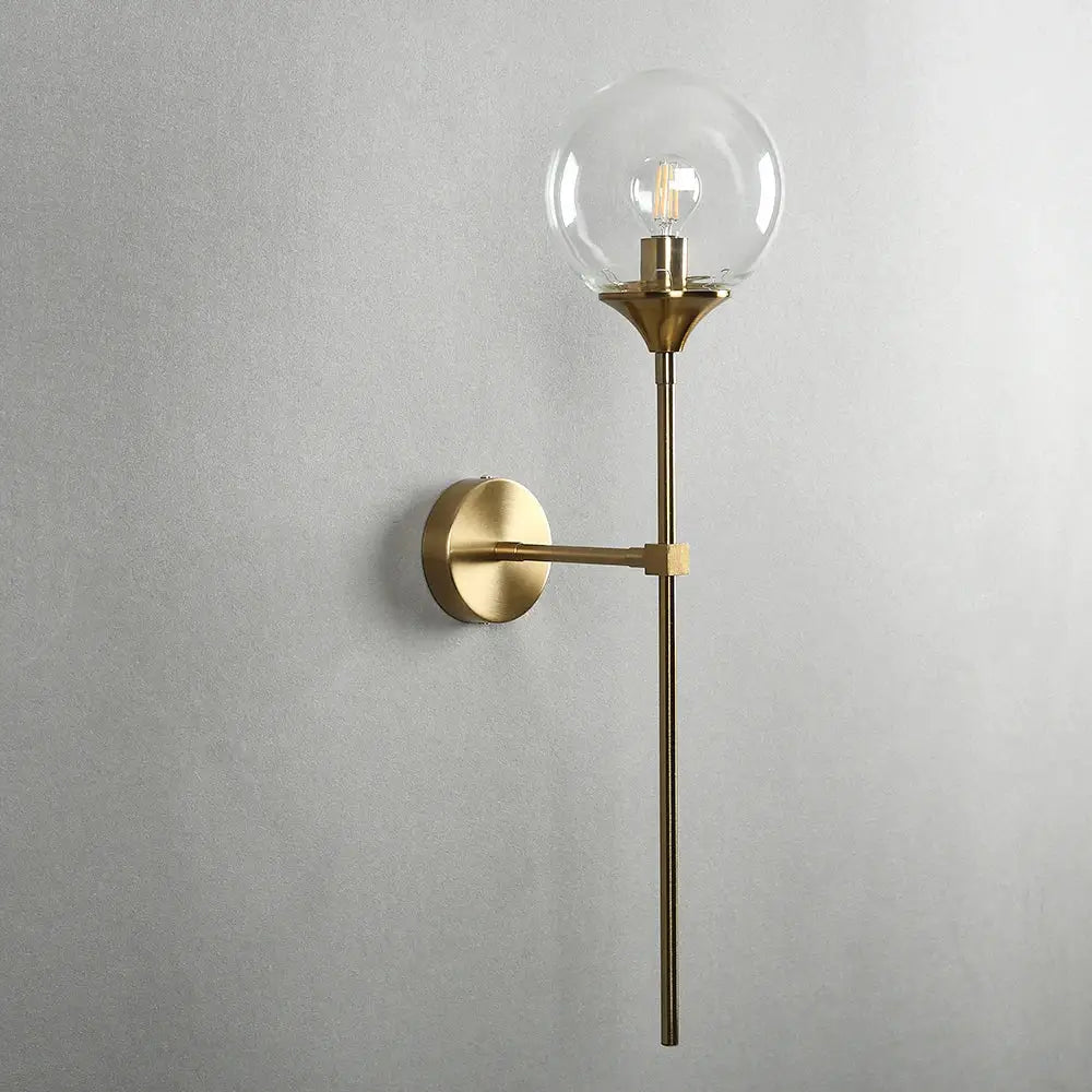 Brass Glass Globe Sconce with Touch Control