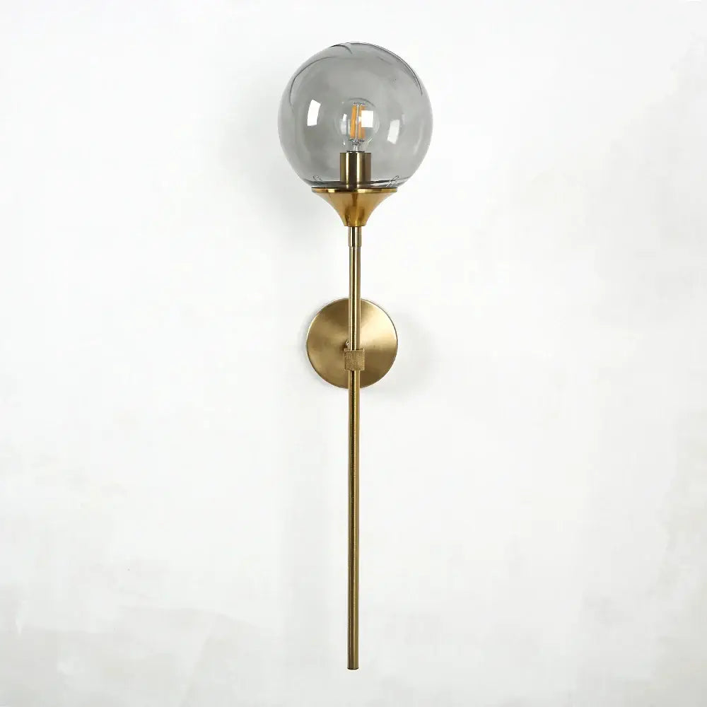Brass Glass Globe Sconce with Touch Control