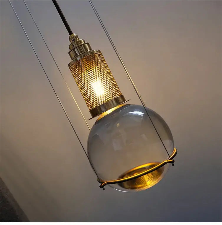 Brass Crystal Ball Pendant