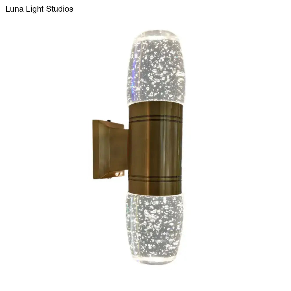 Brass Crystal Clear Shade Wall Sconce