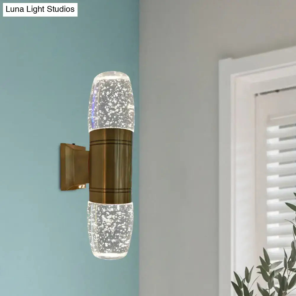 Brass Crystal Clear Shade Wall Sconce