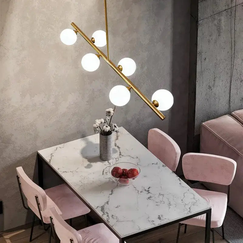 Brass Globe Pendant Light with 8-Head Design