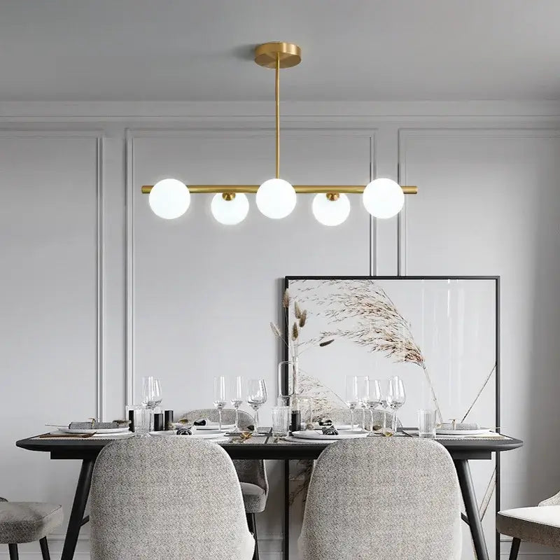 Brass Globe Pendant Light with 8-Head Design