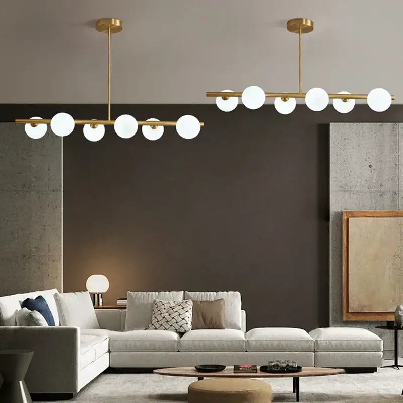 Brass Globe Pendant Light with 8-Head Design