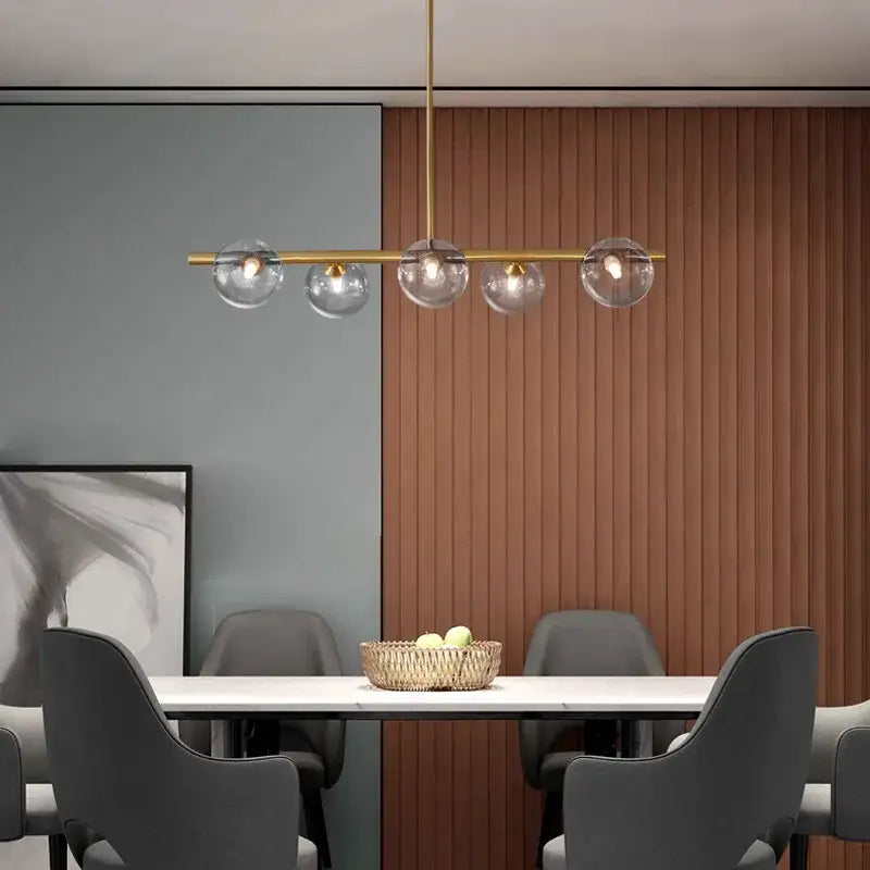 Brass Globe Pendant Light with 8-Head Design
