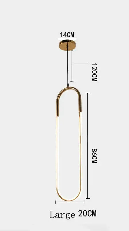 Brass U-Shaped Bar Chandelier