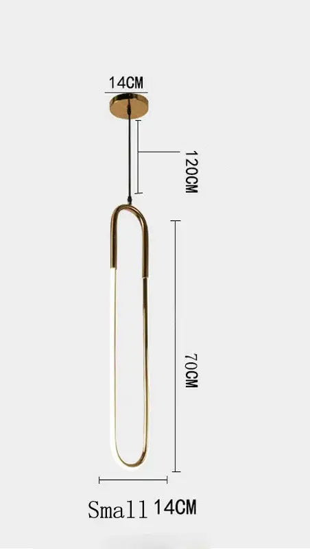 Brass U-Shaped Bar Chandelier