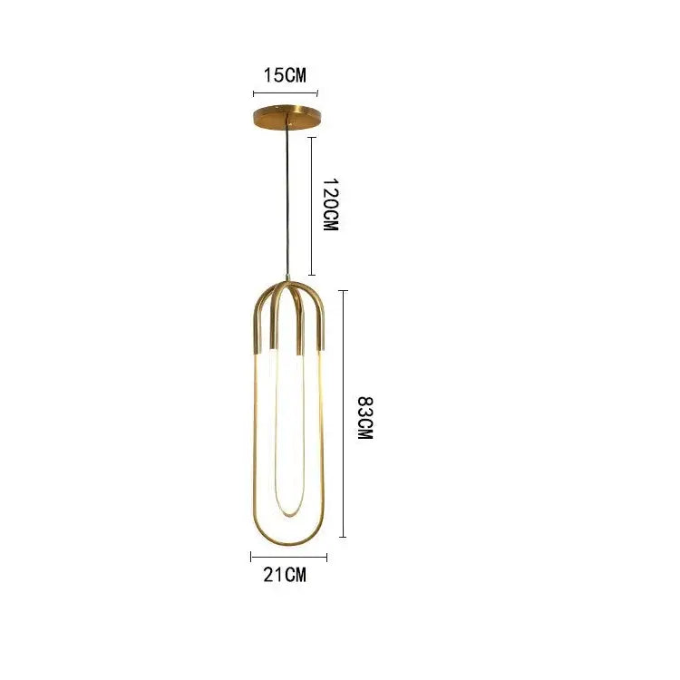 Brass U-Shaped Bar Chandelier