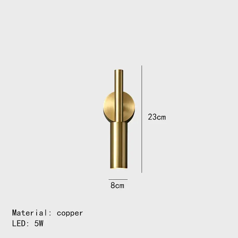 Brass Cylindrical Wall Sconce