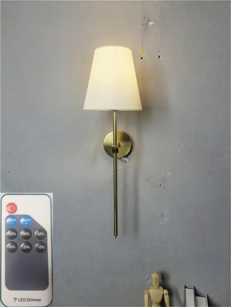Brass Fabric Shade Sconce