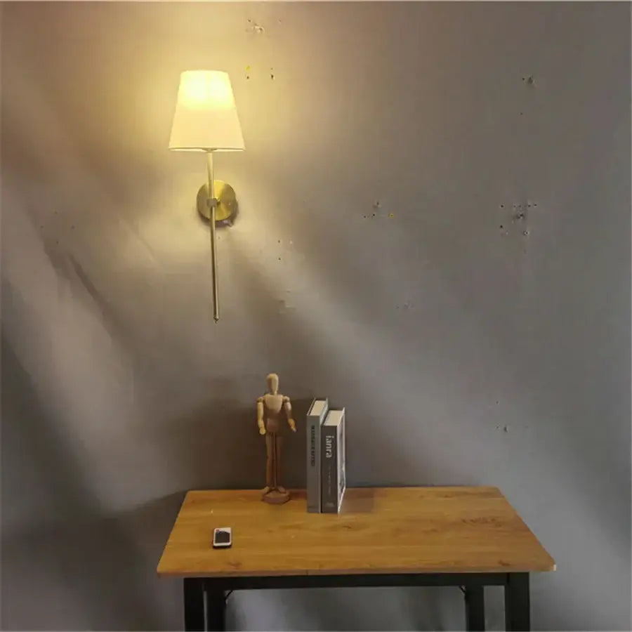 Brass Fabric Shade Sconce