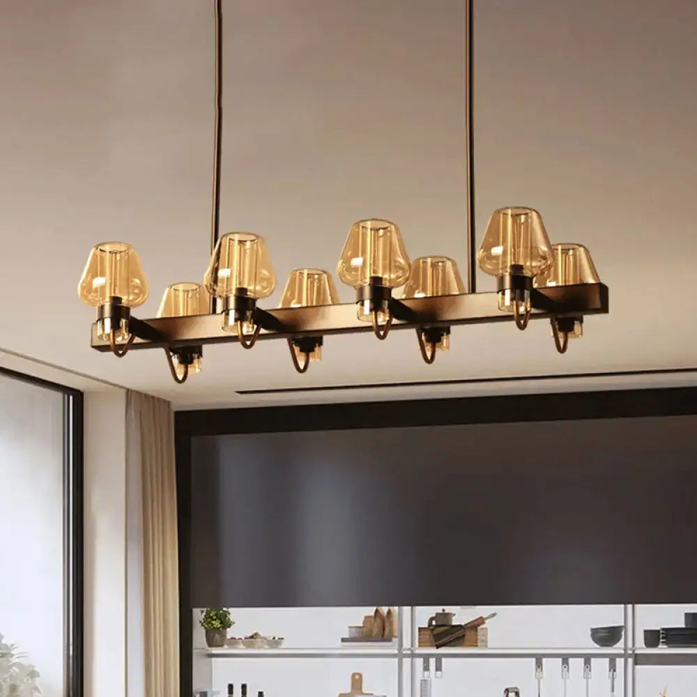 Brass Linear Chandelier Light