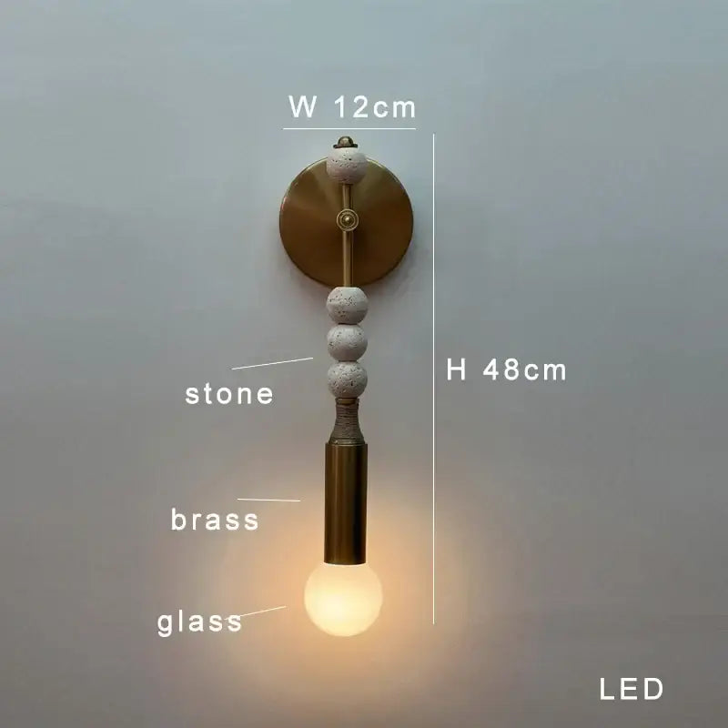 Brass Marble Luxury Hallway Sconce