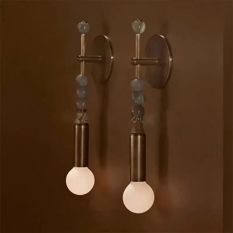 Brass Marble Luxury Hallway Sconce