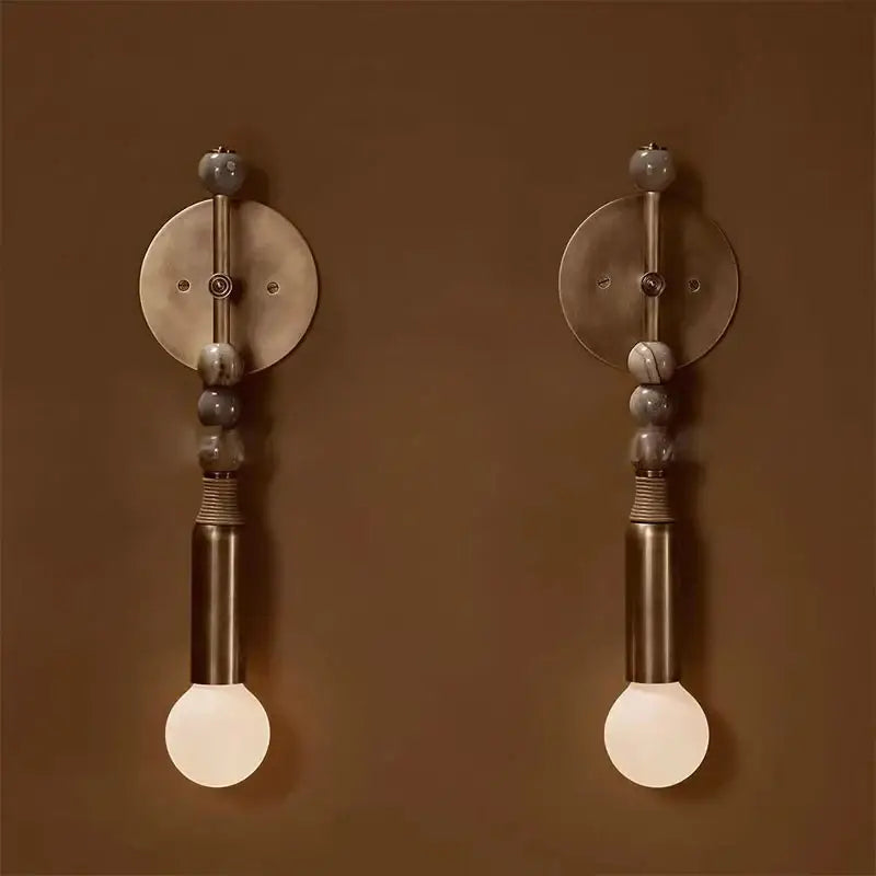 Brass Marble Luxury Hallway Sconce
