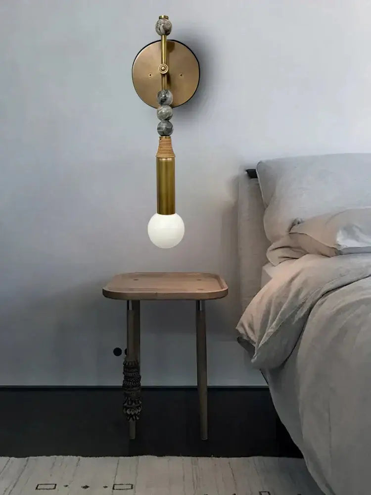 Brass Marble Luxury Hallway Sconce