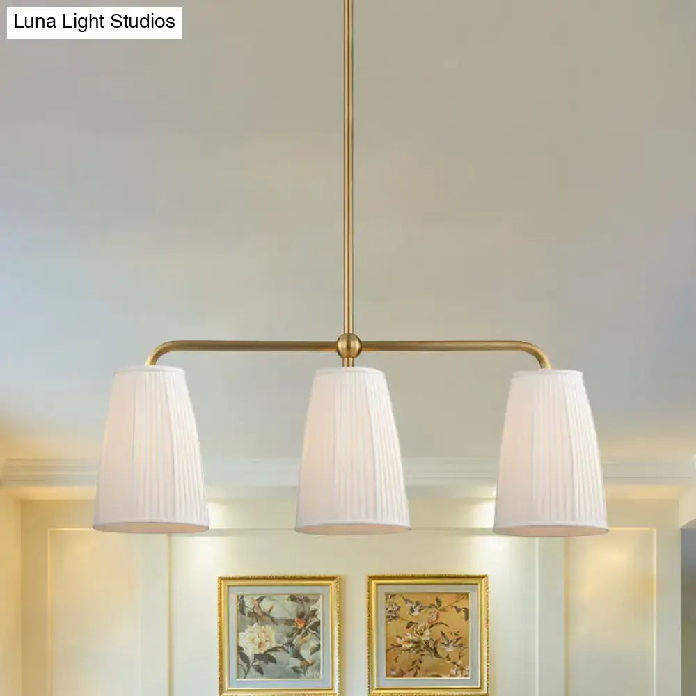 Gold Pleated Fabric Chandelier