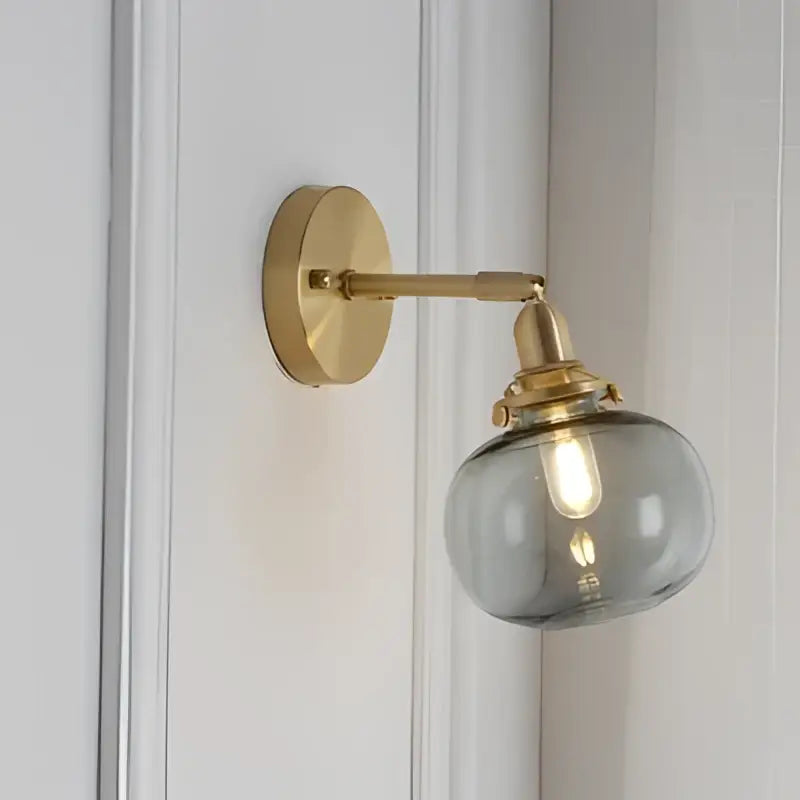 Brass Glass Ball Wall Sconce