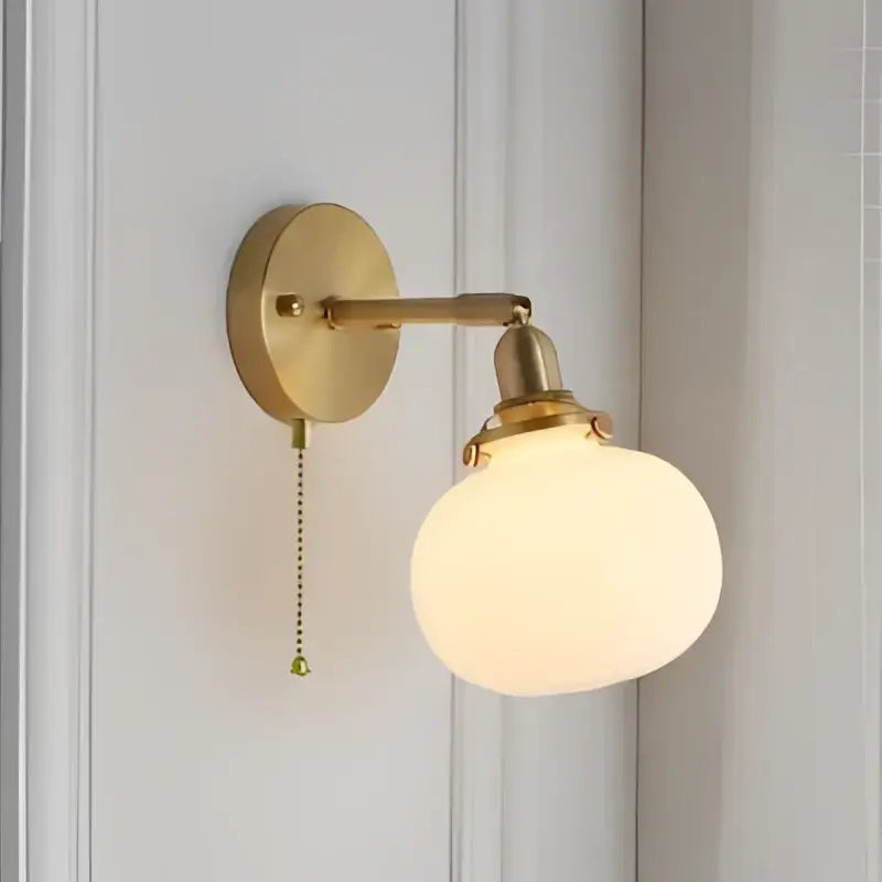 Brass Glass Ball Wall Sconce