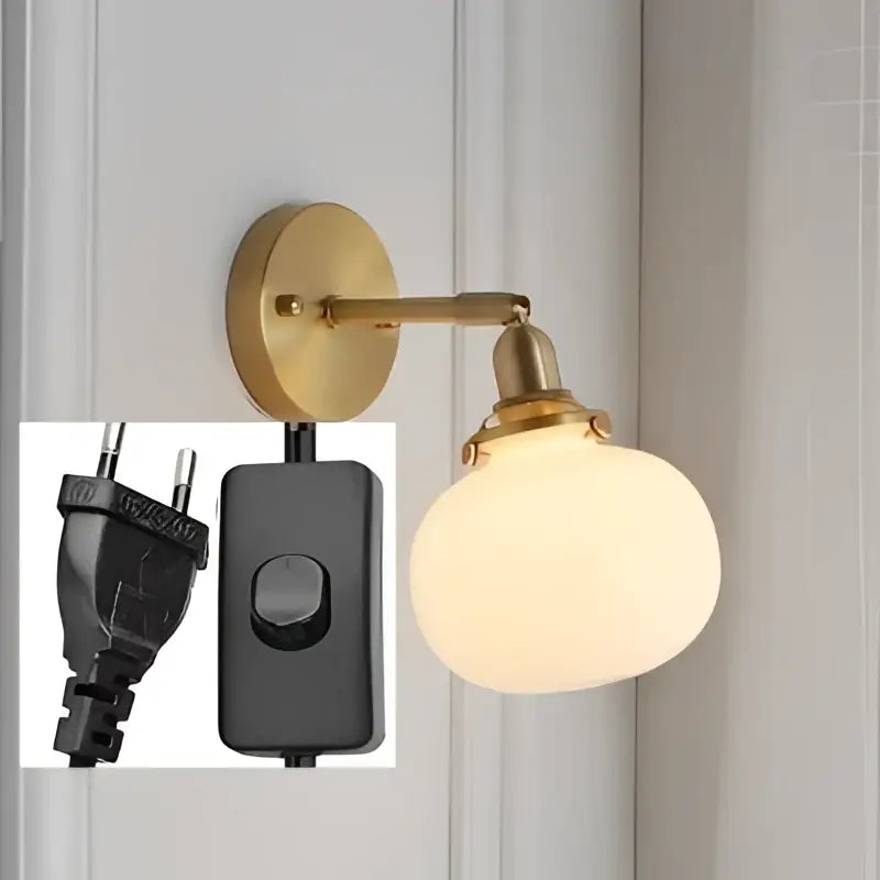 Brass Glass Ball Wall Sconce