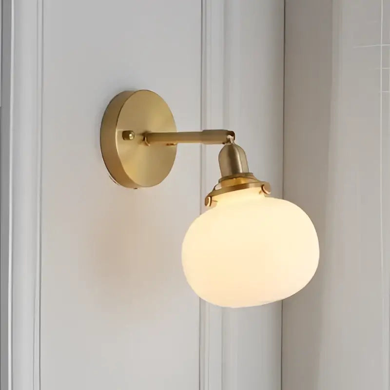 Brass Glass Ball Wall Sconce