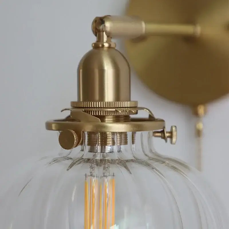 Brass Glass Ball Wall Sconce
