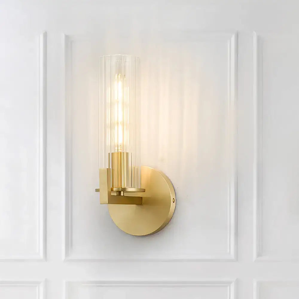 Brass Glass Shade Wall Sconce