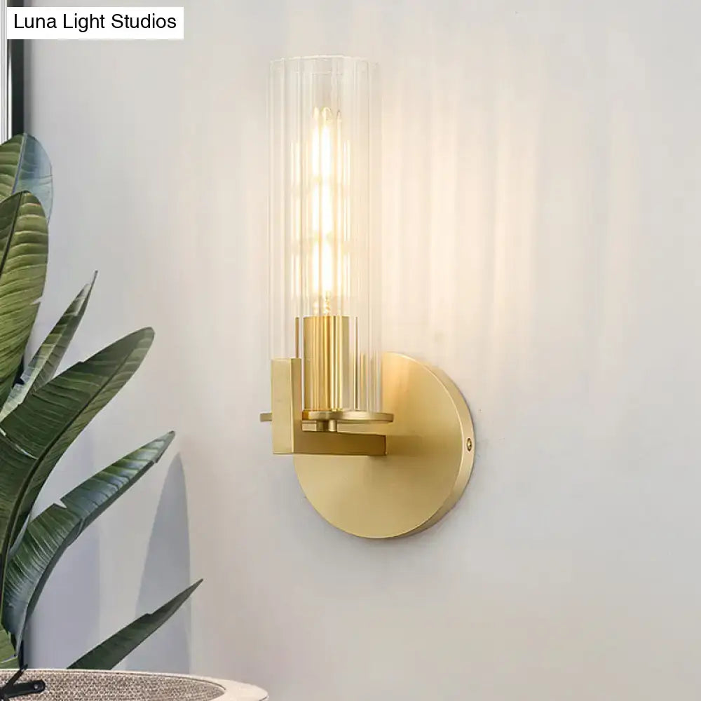 Brass Glass Shade Wall Sconce