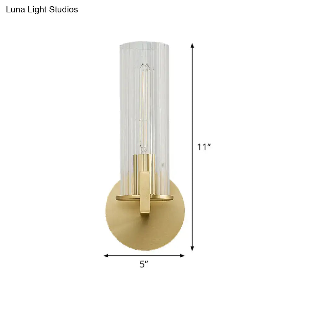 Brass Glass Shade Wall Sconce