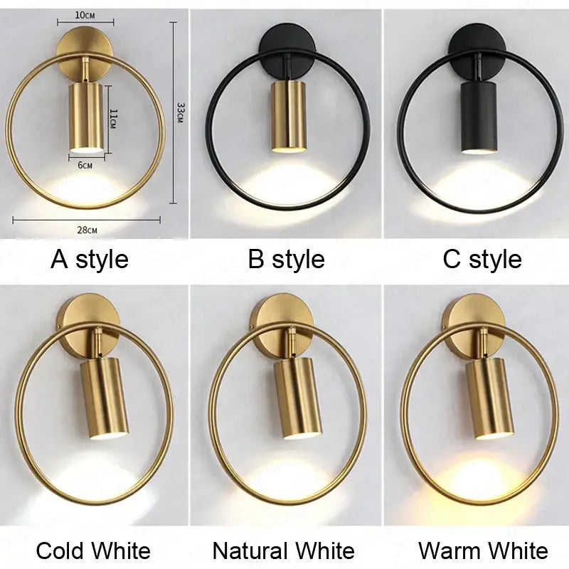 Gold Circular Wall Light