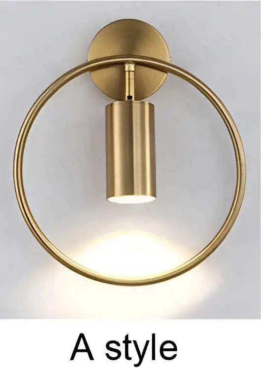 Gold Circular Wall Light