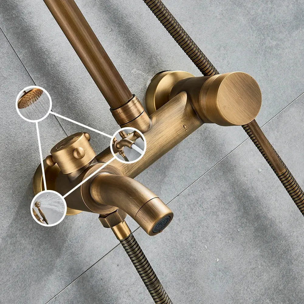 Brass Rainfall Shower Set with 8-Inch Head